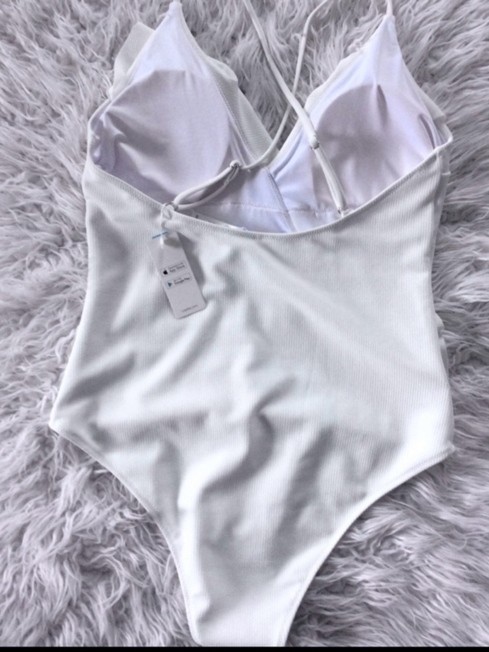 NWT Cupshe Ribbed Ruffle Swimsuit - Picture 3 of 5